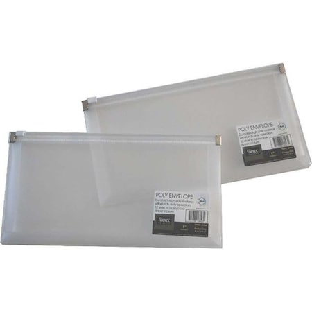 Filexec Zipper Envelope - Side Loading; Clear; Set Of 12